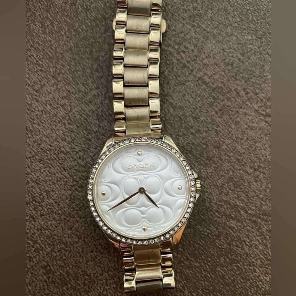 Coach Women’s Gold Stainless Steel Modern Gold-Tone Watch with White Dial